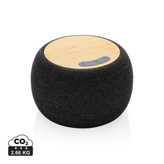 GREENTUNE - Haut-parleur Bluetooth® et station de chargement sans fil en fibre de bambou/RPET Ecofiber