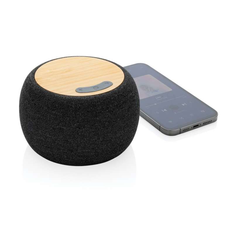 GREENTUNE - Haut-parleur Bluetooth® et station de chargement sans fil en fibre de bambou/RPET Ecofiber