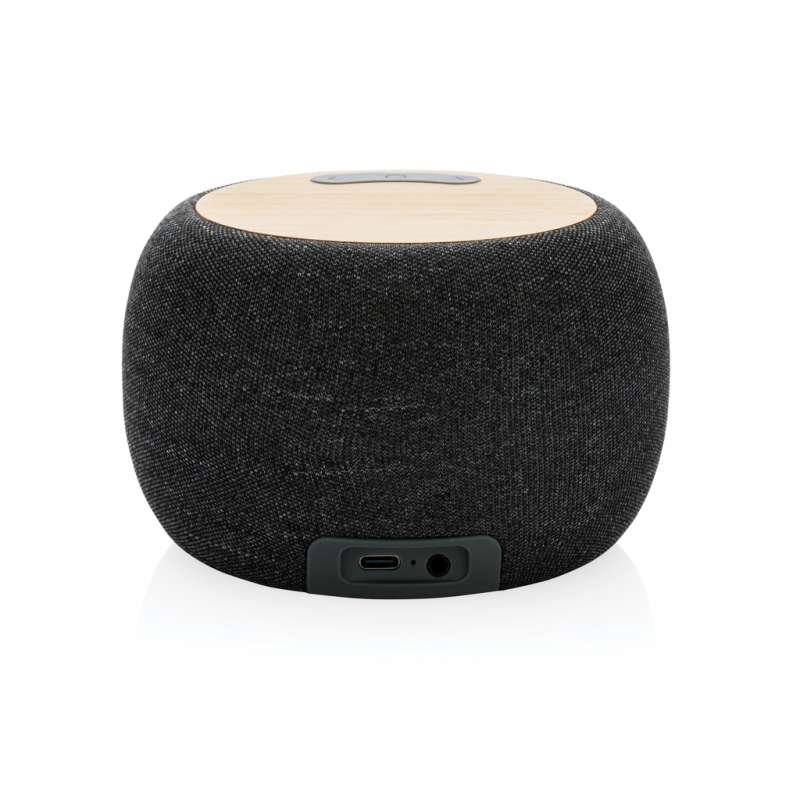 GREENTUNE - Haut-parleur Bluetooth® et station de chargement sans fil en fibre de bambou/RPET Ecofiber