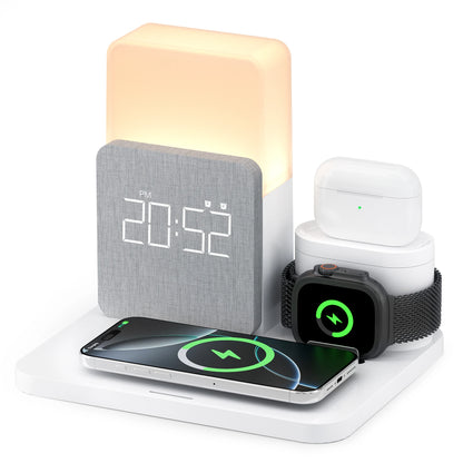 Smart Connect Pro™ – Station de Charge 3-en-1 avec Horloge LED | iPhone, AirPods & Apple Watch