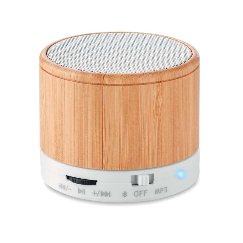 ROUND BAMBOO - Enceinte sans fil en bambou