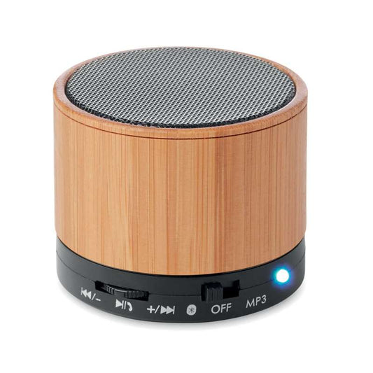 ROUND BAMBOO - Enceinte sans fil en bambou