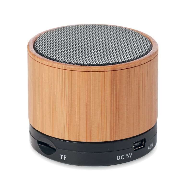 ROUND BAMBOO - Enceinte sans fil en bambou