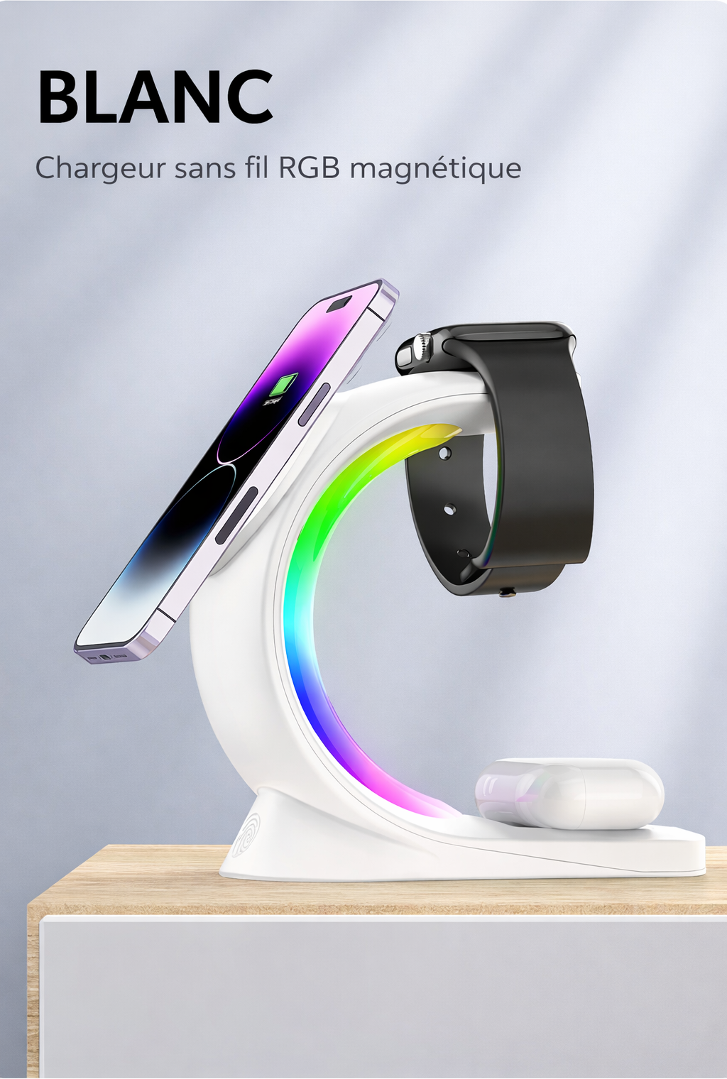 Station de charge magnétique Smart Connect RGB blanc