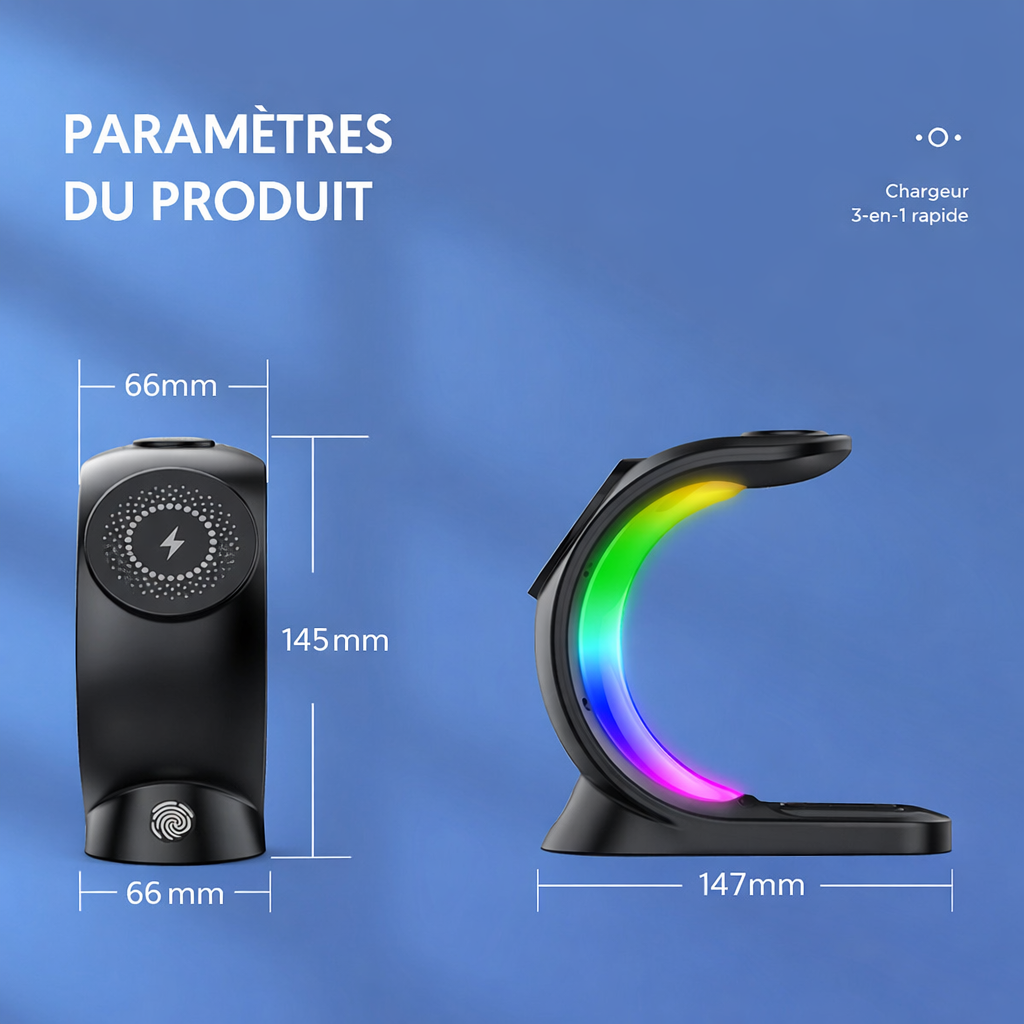 Dimensions station de charge magnétique Smart Connect RGB