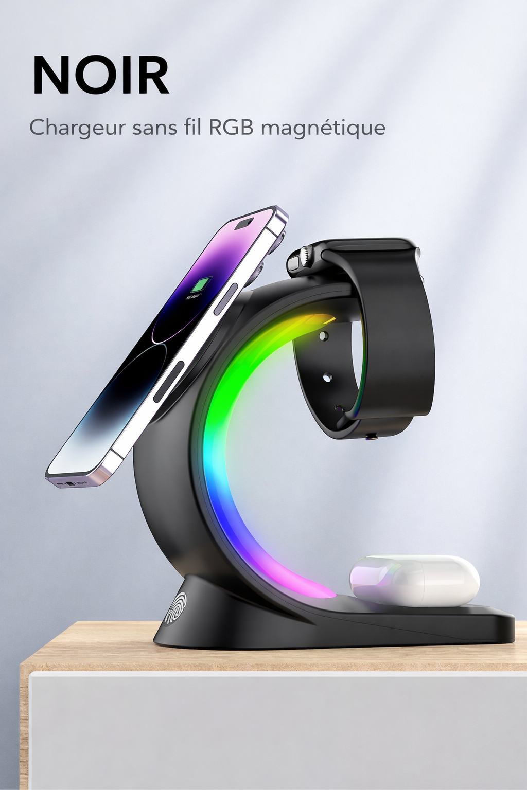 Station de charge magnétique Smart Connect RGB noir