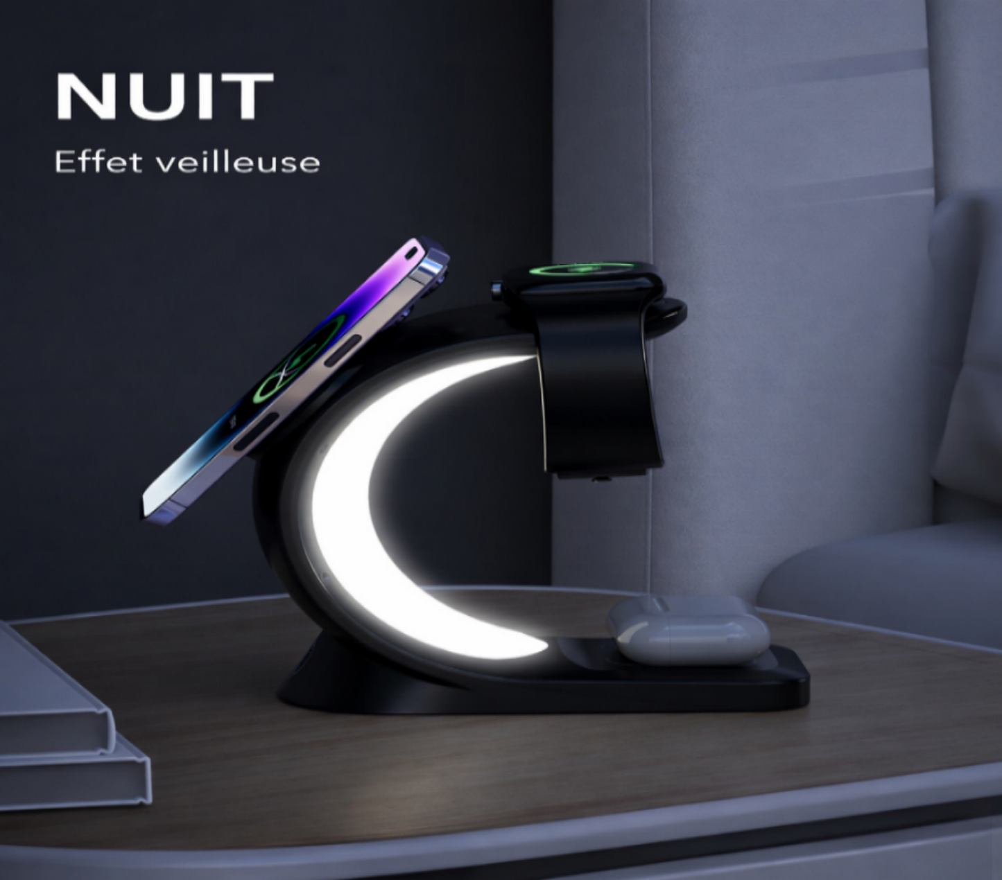 Station de charge magnétique Smart Connect effet veilleuse