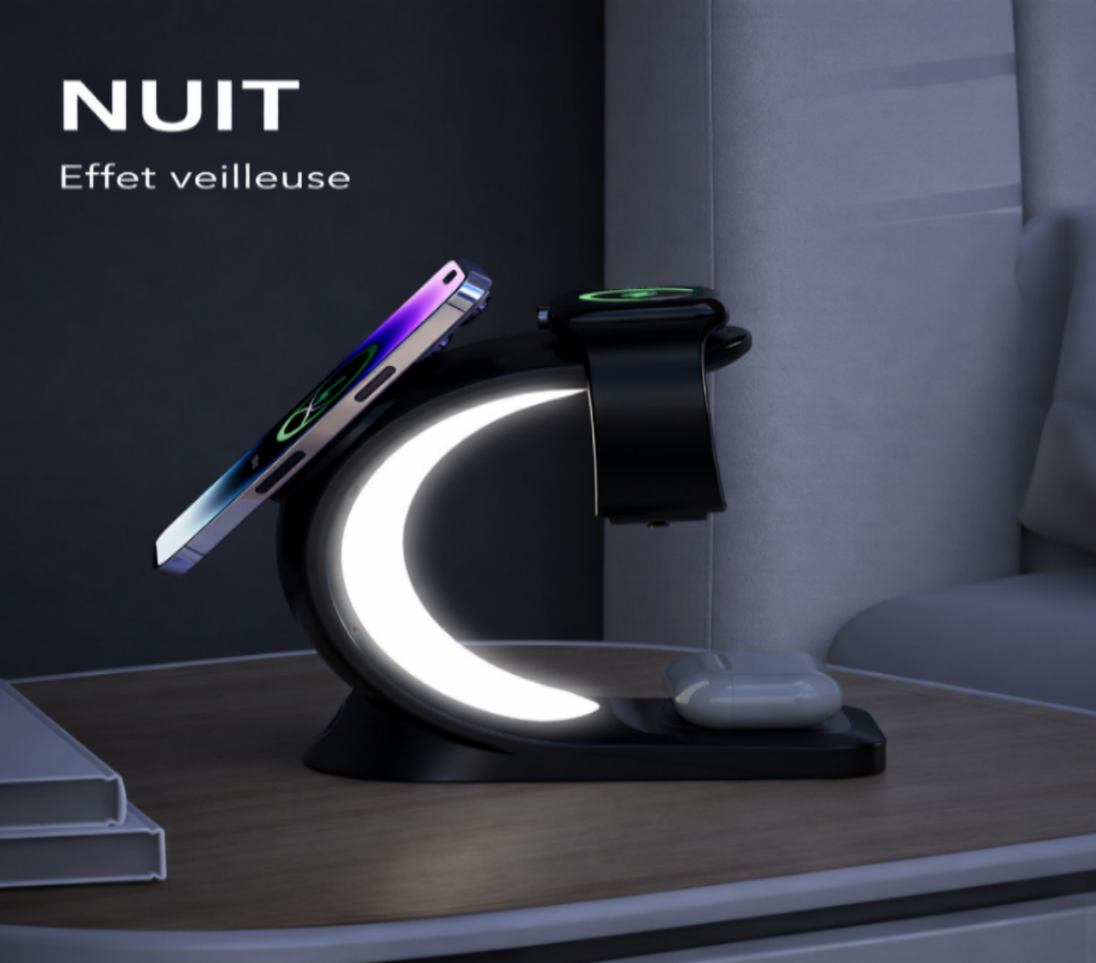 Station de charge magnétique Smart Connect effet veilleuse